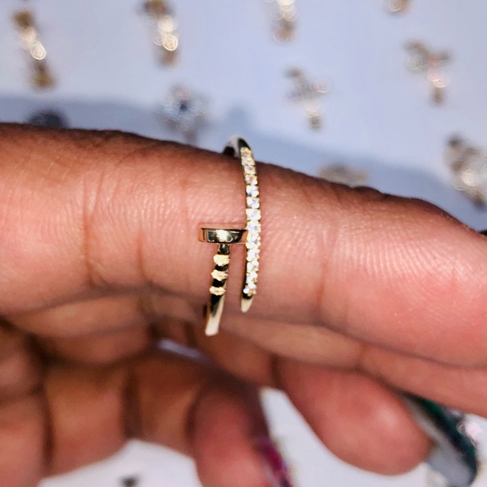 14k solid real gold NOT plated bestselling custom made deisgner Nail ring sale!